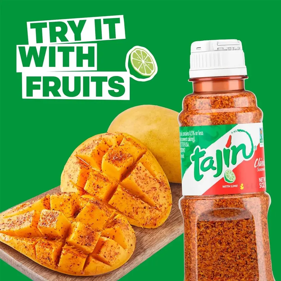 Tajin Clasico Seasoning, 5 OZ (142g), perfect for on-the-go flavor.