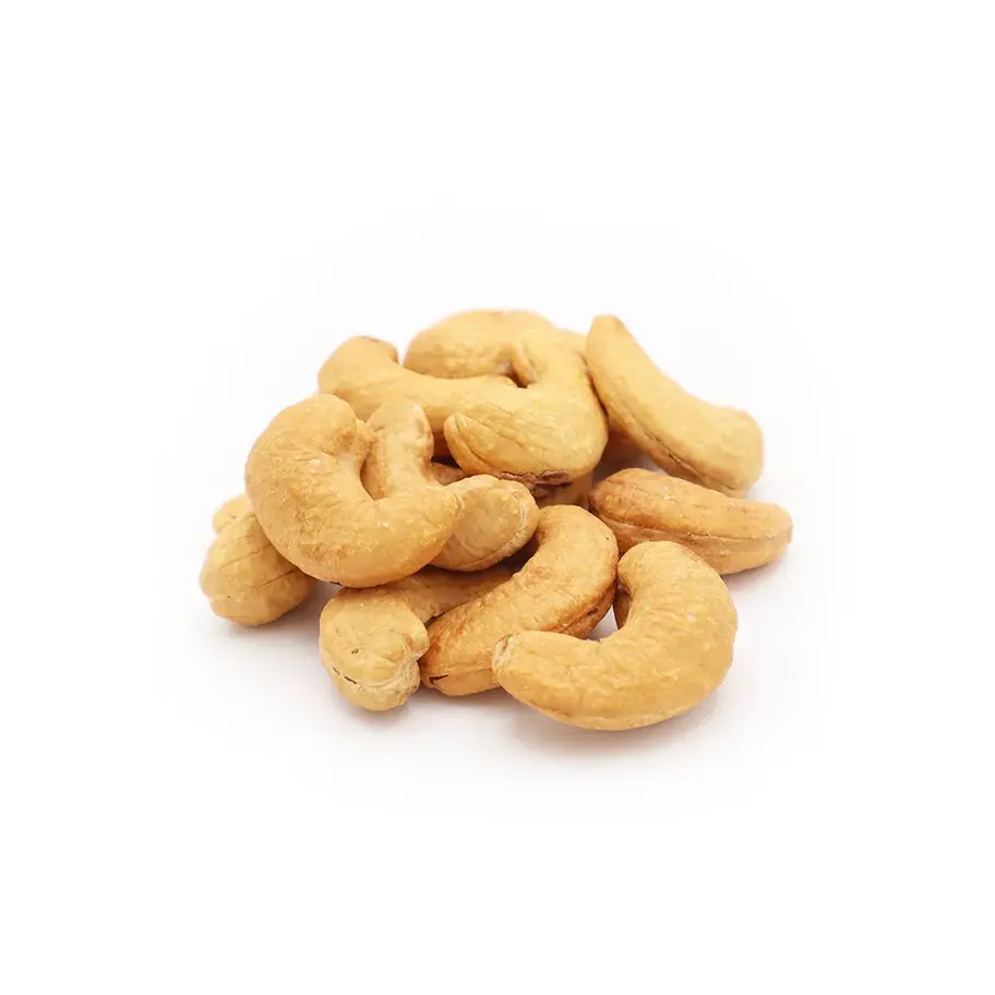 Dry-roasted jumbo cashew nuts extra-large, crunchy, and naturally delicious.