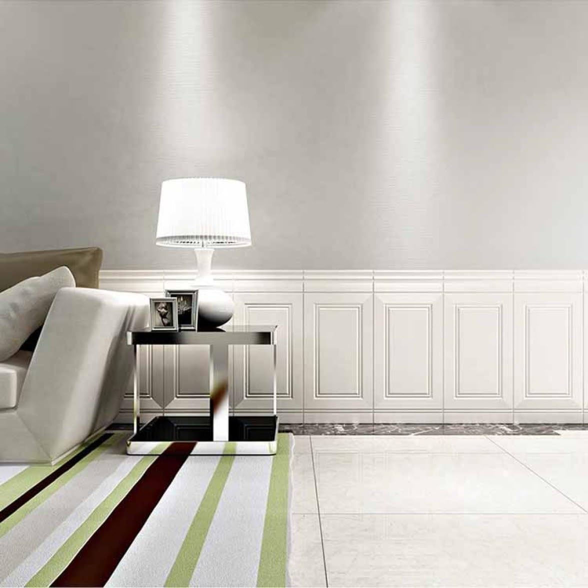 腰壁パネル 白色 泡レンガの壁パネル 木目調壁紙 ウォールパネル タイルシール 立体 泡の壁パネル 5枚セット