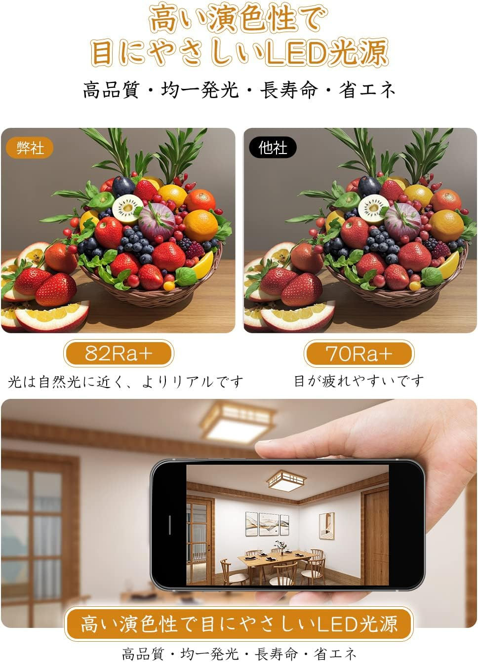 サムネイル： LEDペンダントライト 和風 天然木製 6畳 リモコン付