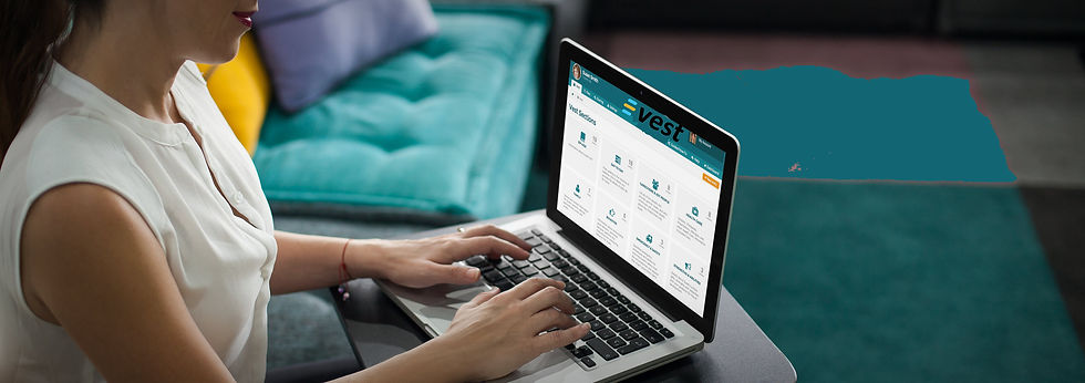 A special needs parent using Vest app on her laptop pc
