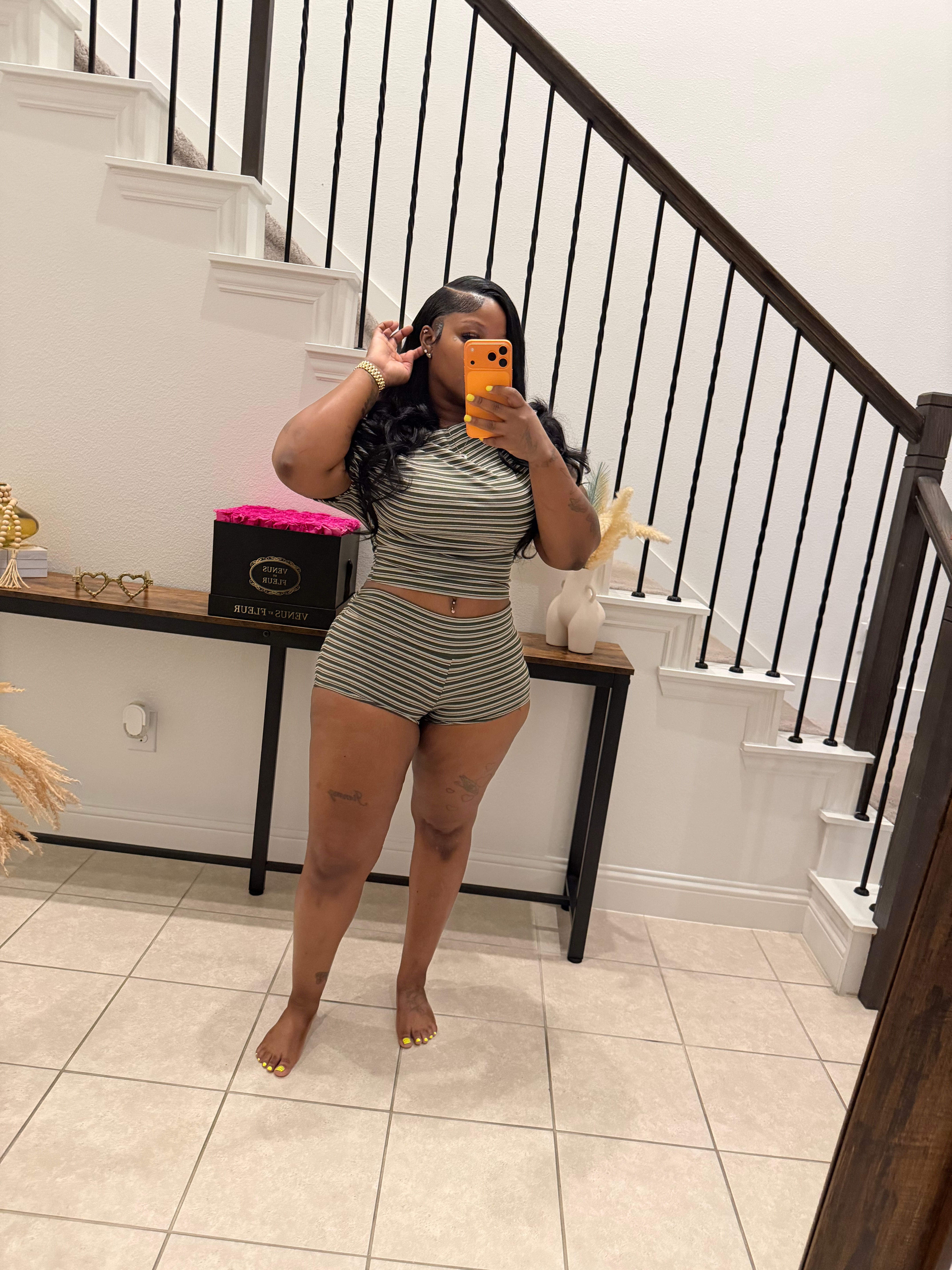 Olive off the shoulder 2 piece set 