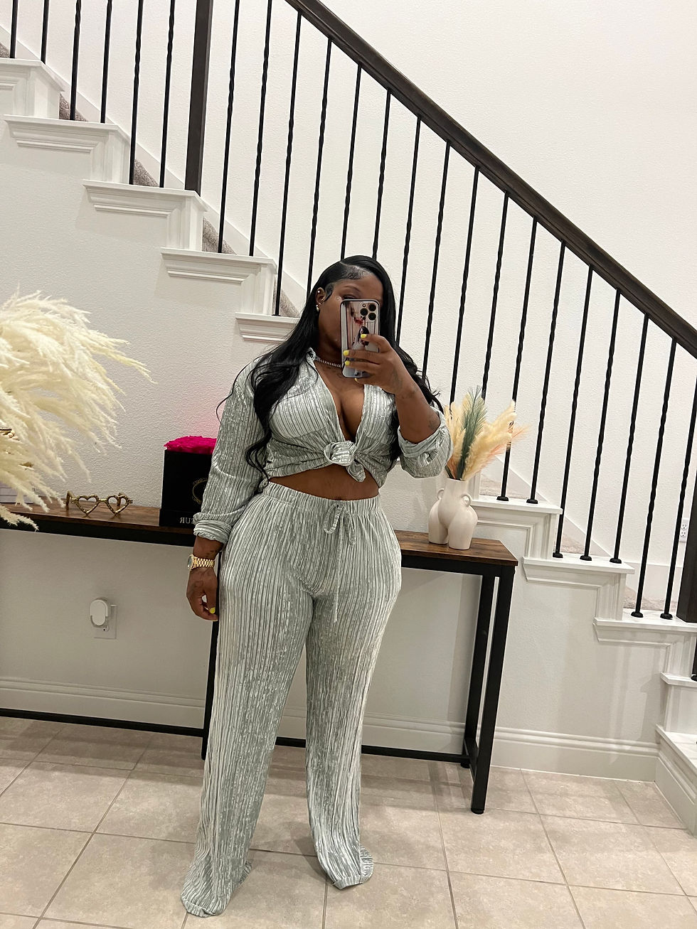 Thumbnail: Velvet Pant Set (Gray 