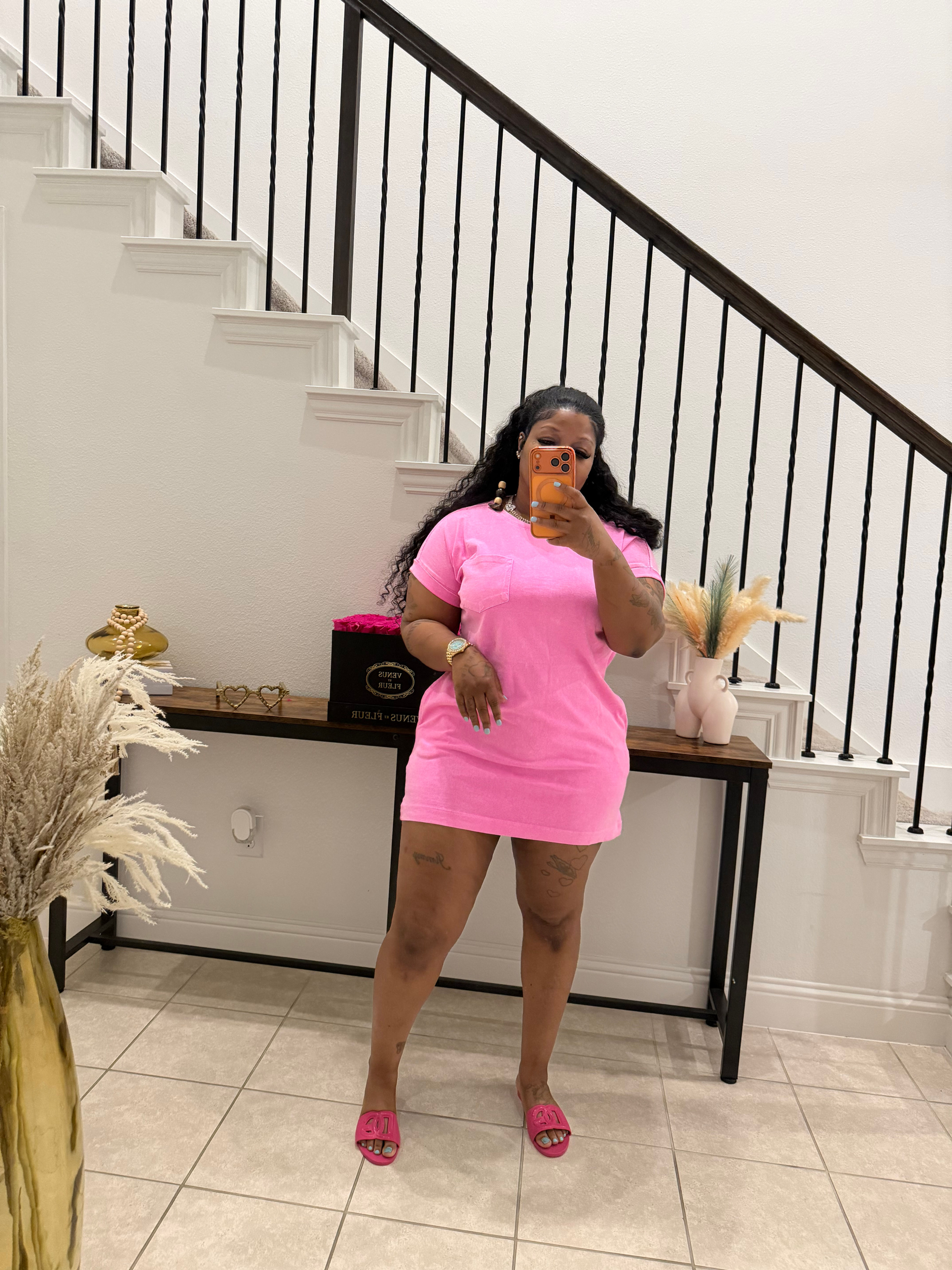 T-SHIRT DRESS (PINK 🩷