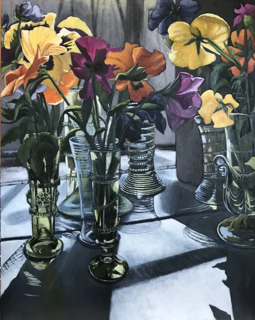 Pansies on Window Sill