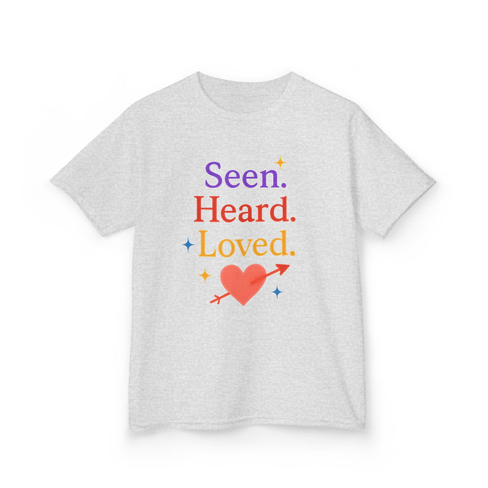 Thumbnail: Purple Kids Tee Seen Heard Loved Inspired Shirt