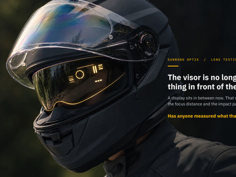 The visor is no longer the first thing in front of the eye.