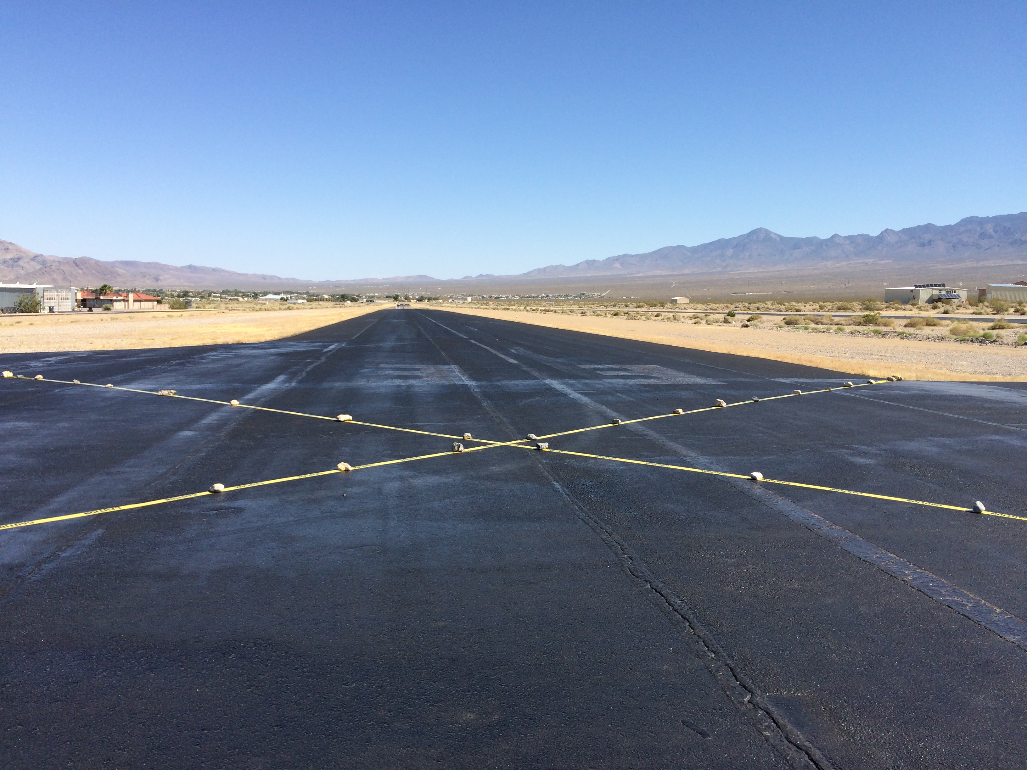 Runway closed for striping