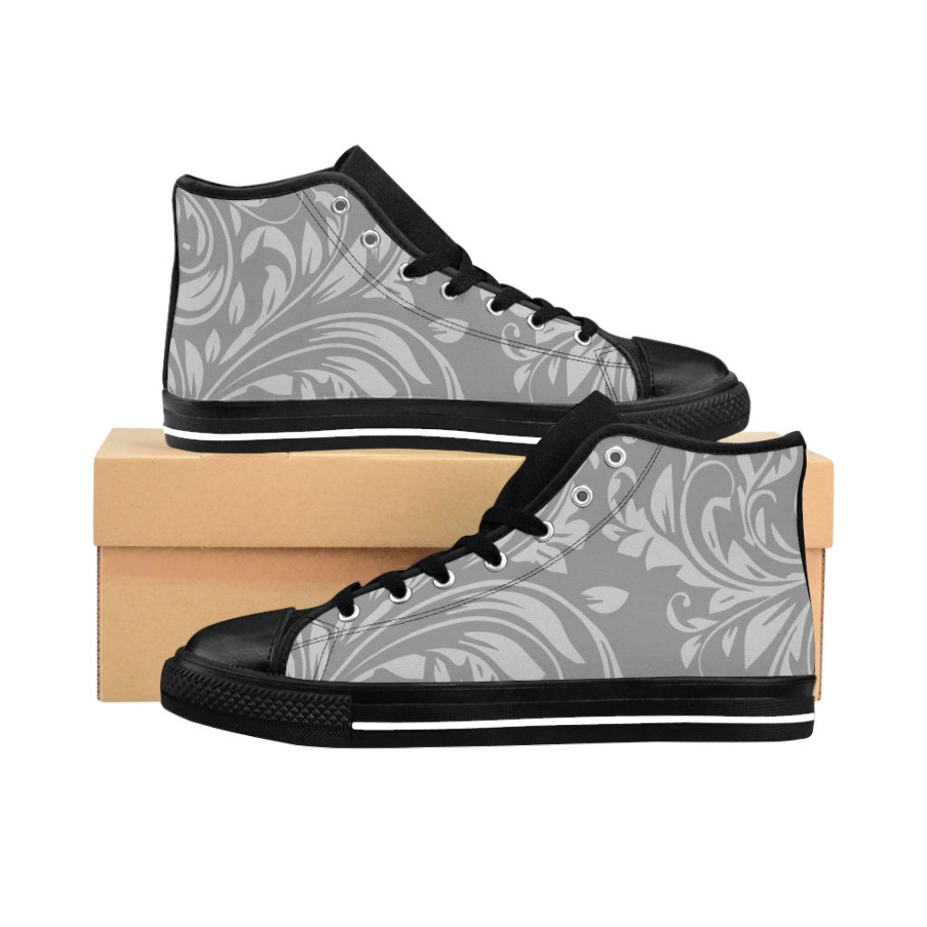 Classy Gray Men's High-top Sneakers
