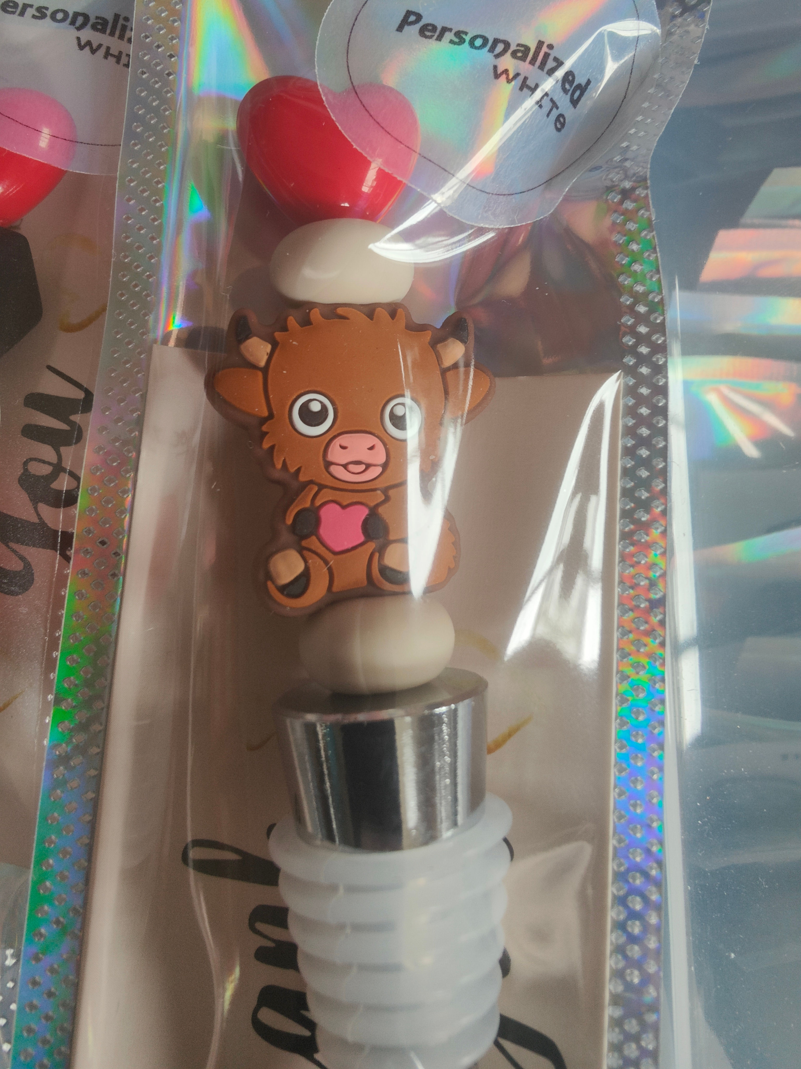 WBS-Highland- Silicone Bead Heart Wine Bottle Stopper