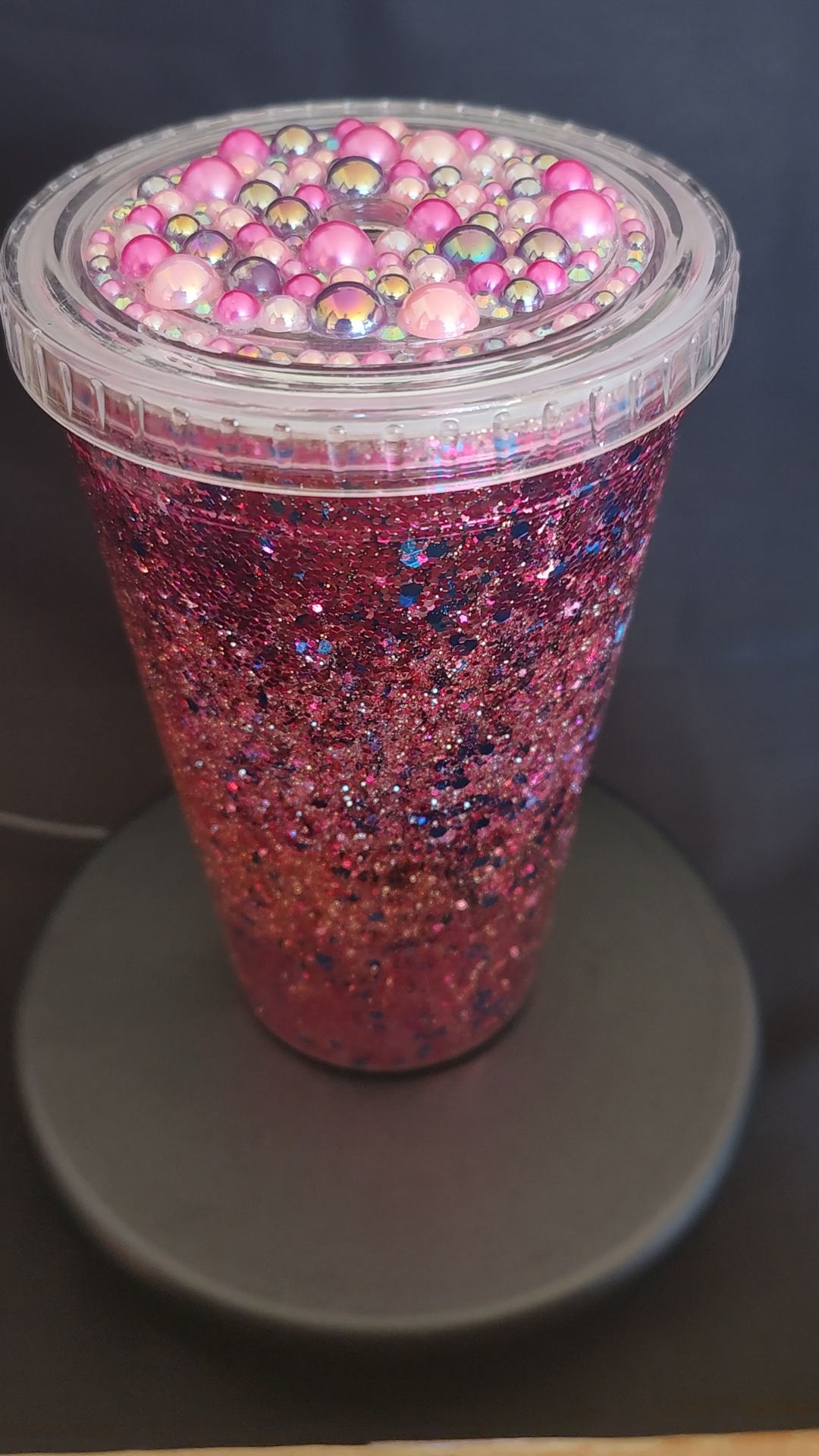 Customise this Tumbler - Pink Glitter Combo w/ Rhinestones