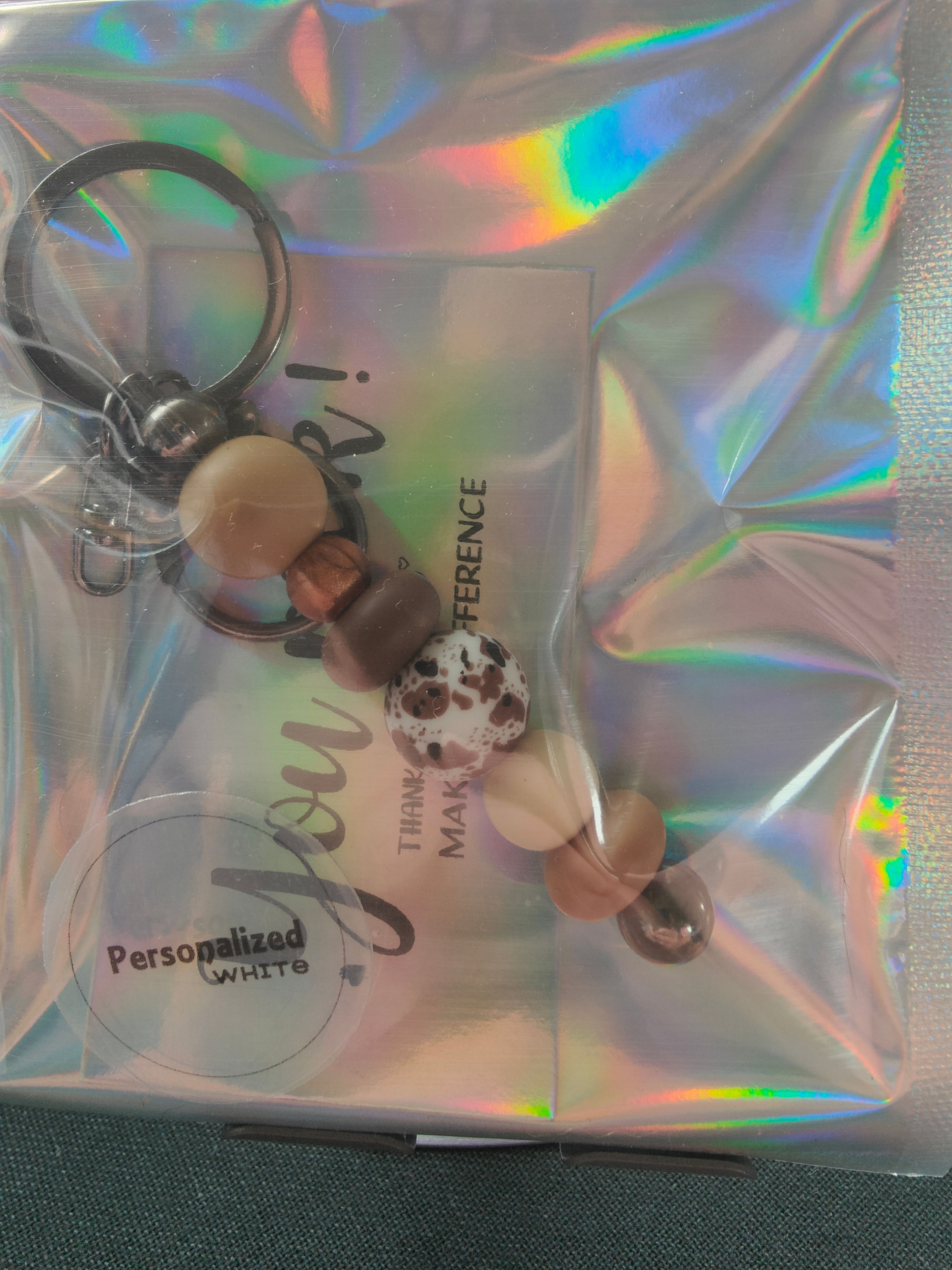 KC-Caramel- Silicone Bead Key Chain