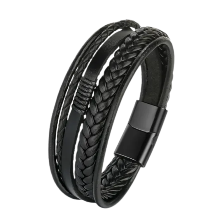Pulseira de Couro Tecida à Mão Xqni