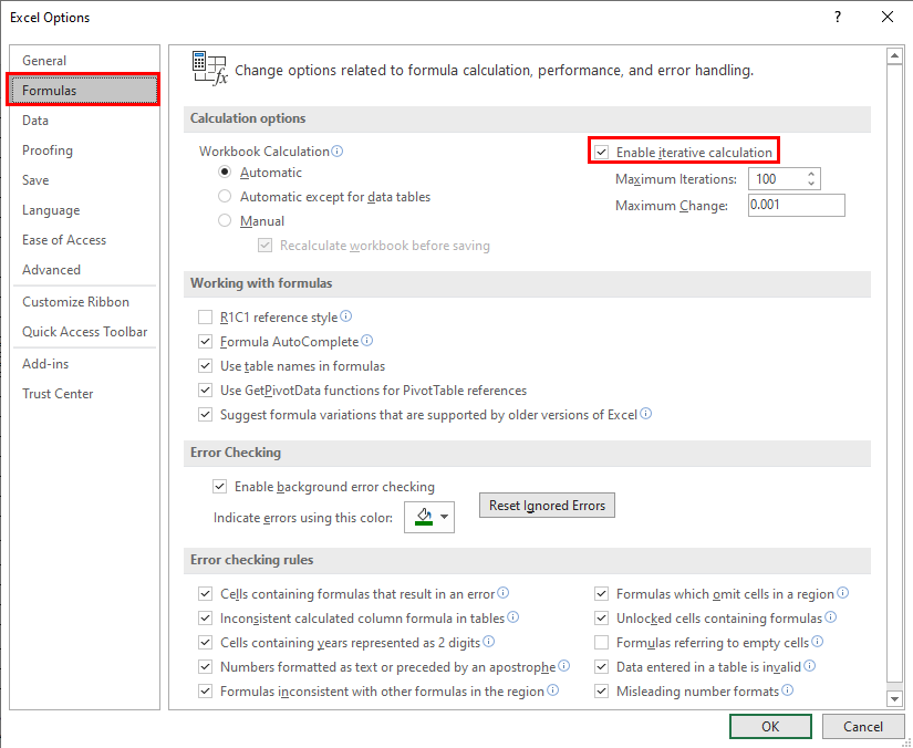excel macro enable iterative calculations excel macro enable iterative calculations