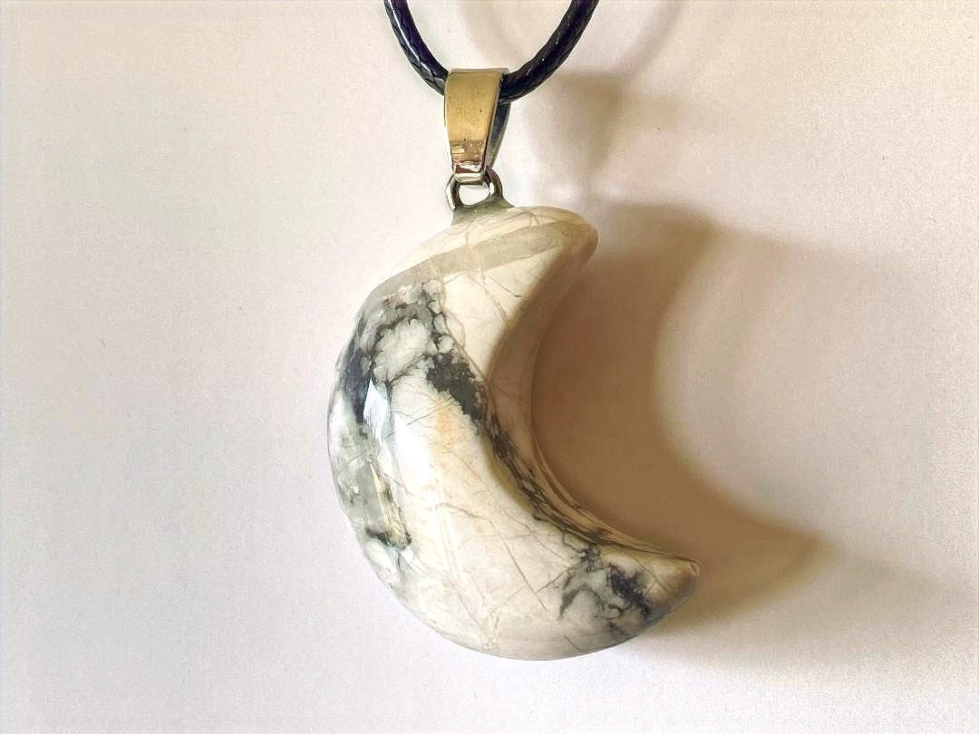 Howlite Crescent Moon Pendant