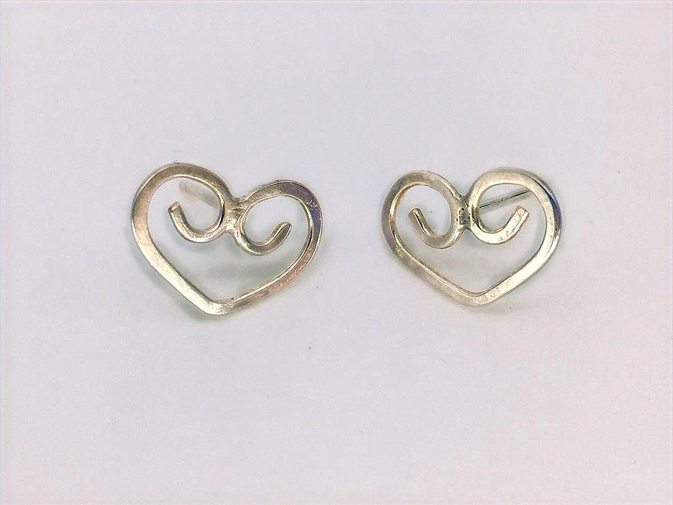 Celtic Heart, Sterling Silver Studs