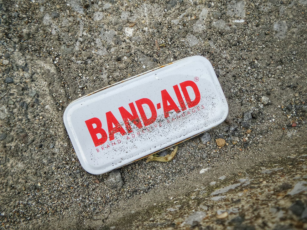 First aid case representing wound care supplies to carry home after a procedure in Korea