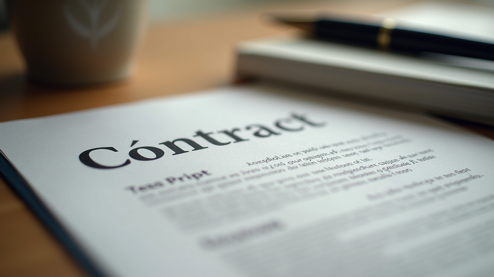 Vue rapprochée d’un contrat de prêt avec un stylo posé dessus