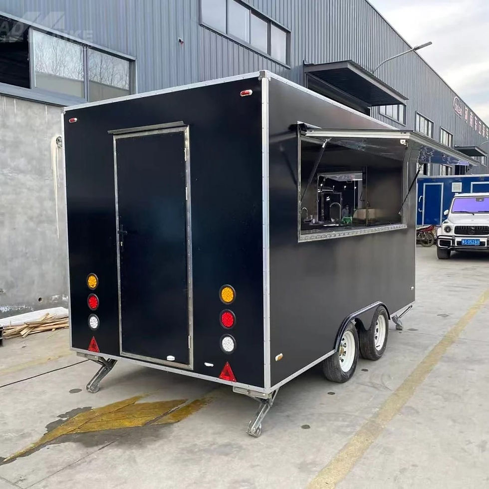 Thumbnail: Sleek Black Enclosed Food Trailer - Dual Axle Commercial Kitchen