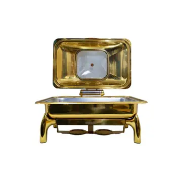 Thumbnail: Chafing Dish - Lucile Gold Rectangle With Window