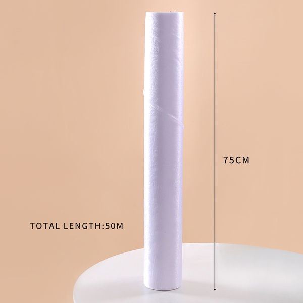 Thumbnail: 50m x 75cm White Organza Roll Sheers Fabric Swag Crystal Tulle Wedding DIY