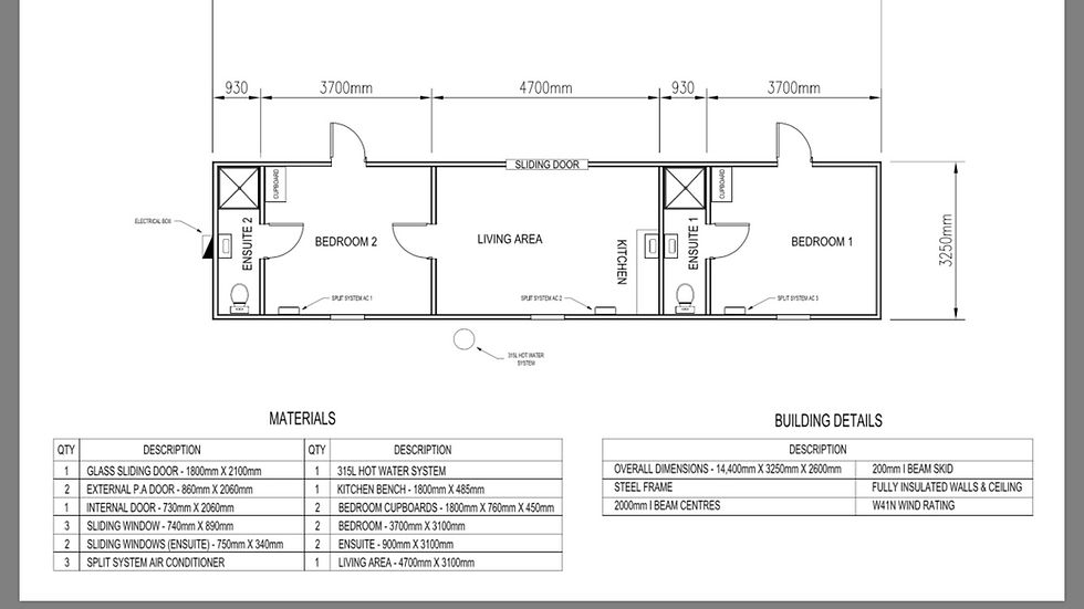 Floor plan of 2 bedroom self contained accommodation