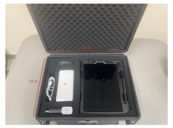 Portable handheld musculoskeletal ultrasound device and tablet configured for field-based imaging.