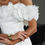 Thumbnail: short fitted wedding dress with flower details