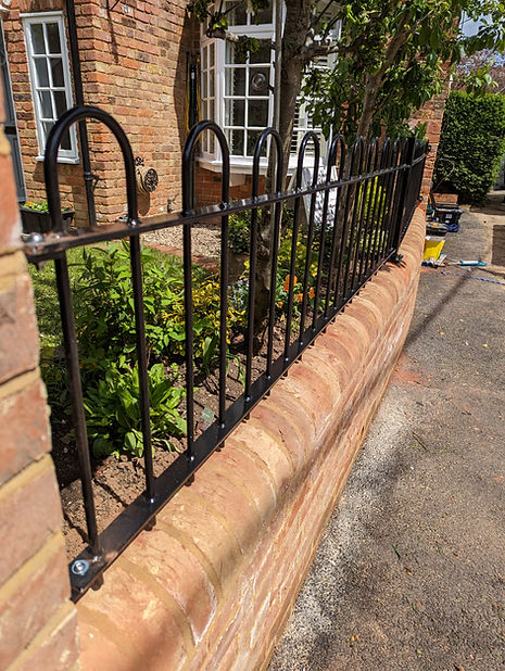 Bespoke steel garden rail fence fabrication