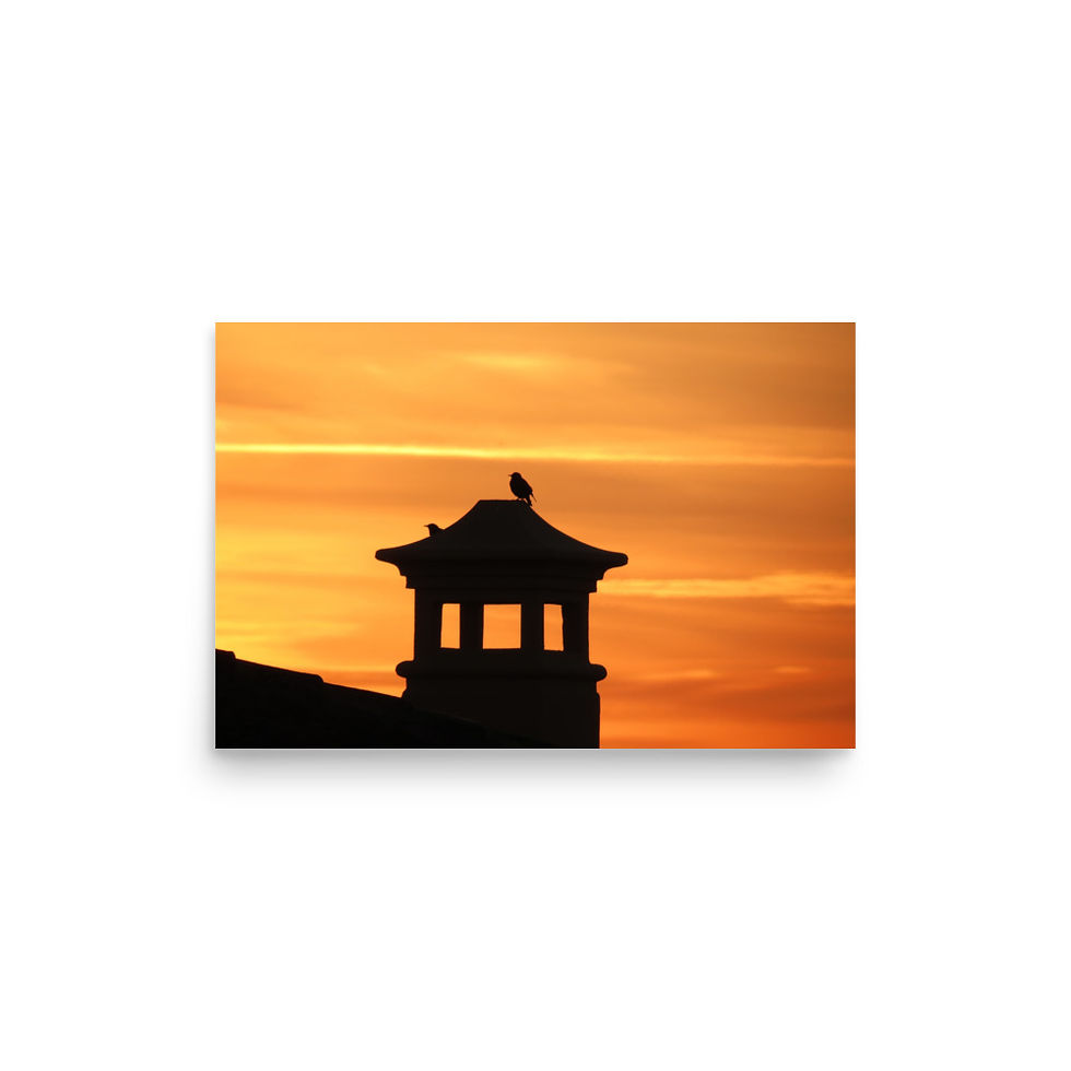 Thumbnail: Red chimney art print for warm decor | EyeofmyCam