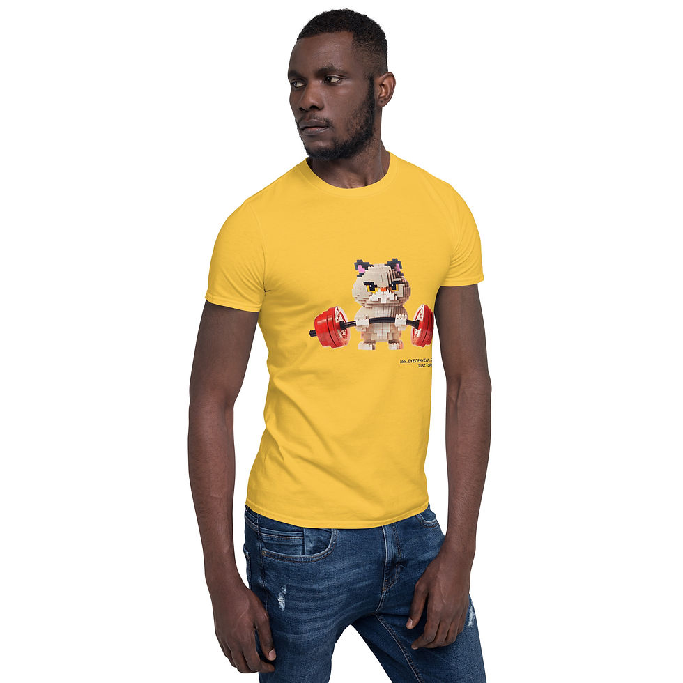 Thumbnail: Lego cat lifting weights Short-Sleeve Unisex T-Shirt