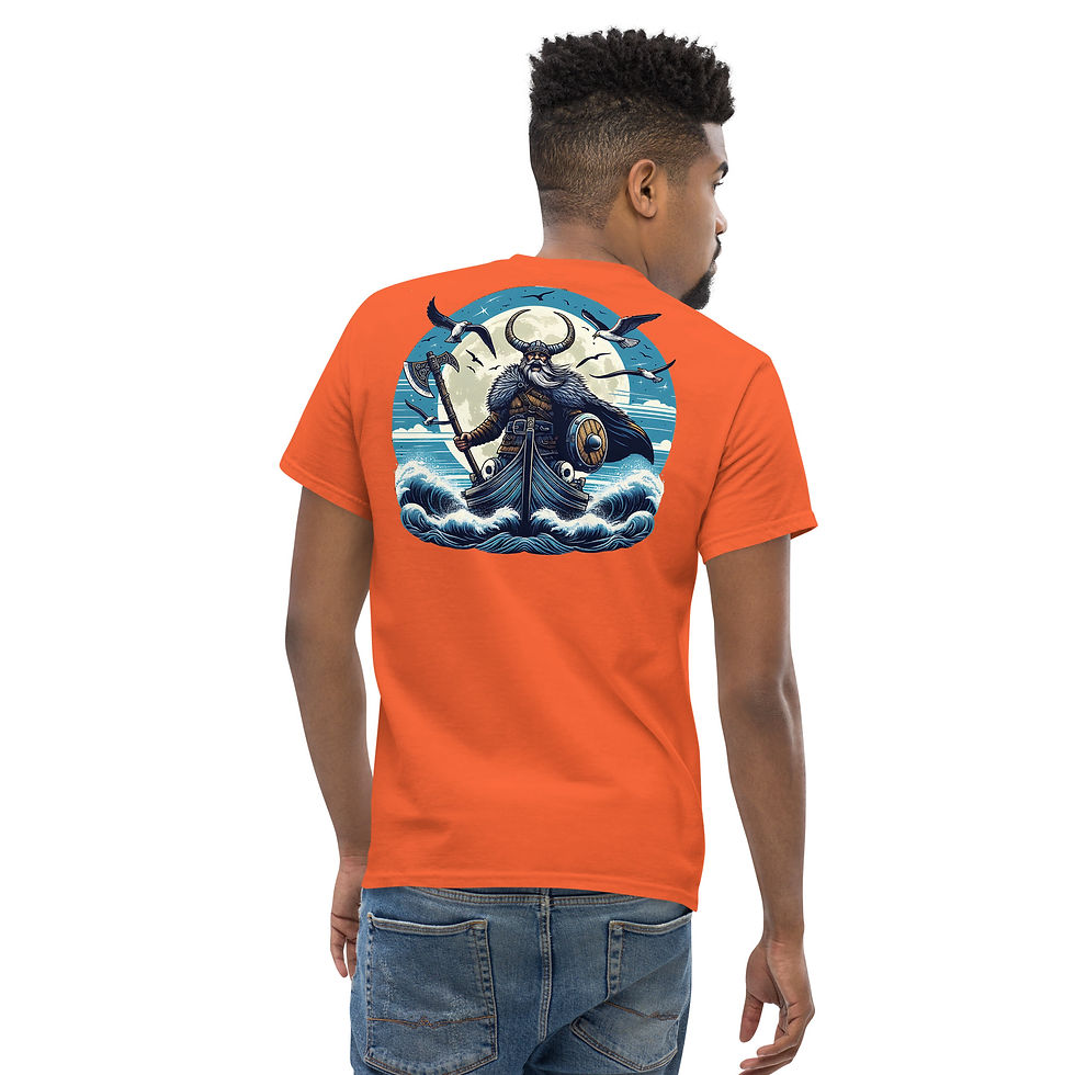 Thumbnail: Viking attack Back Print Graphic Tee - EyeofmyCam