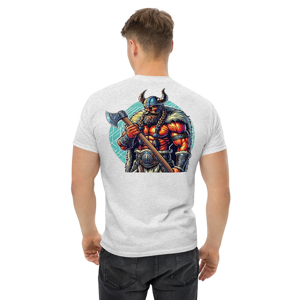 Thumbnail: Viking with Axt Back Print Graphic Tee - EyeofmyCam