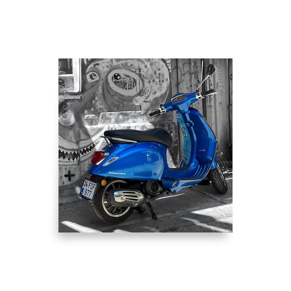 Thumbnail: Blue motorbike art print | EyeofmyCam