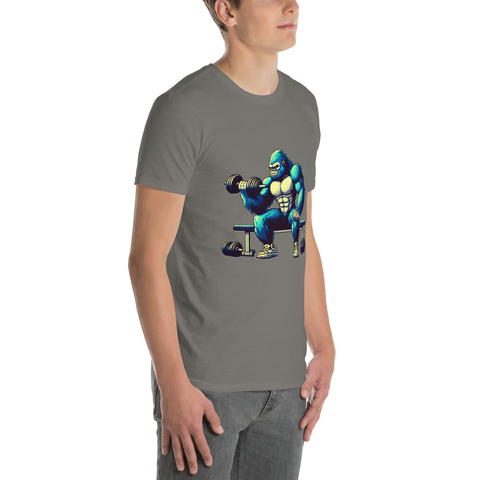 Thumbnail: Gorilla lifting dumbbells - Short-Sleeve Unisex T-Shirt