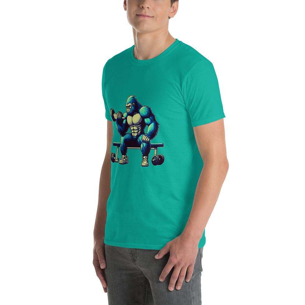 Thumbnail: Gorilla lifting dumbbells - Short-Sleeve Unisex T-Shirt