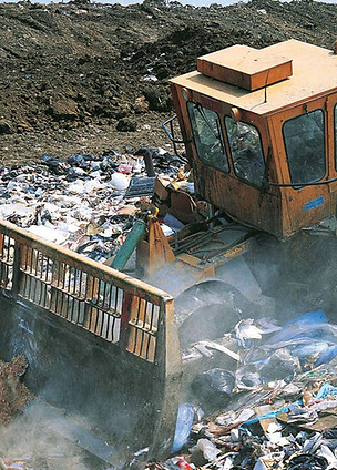 Bulldozer Clearing Waste