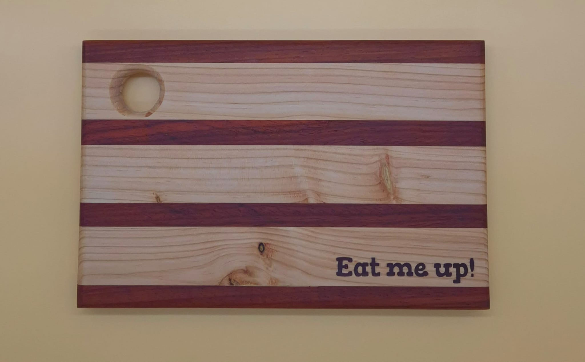 Handcrafted Wooden Cutting Board - Eat Me UP!