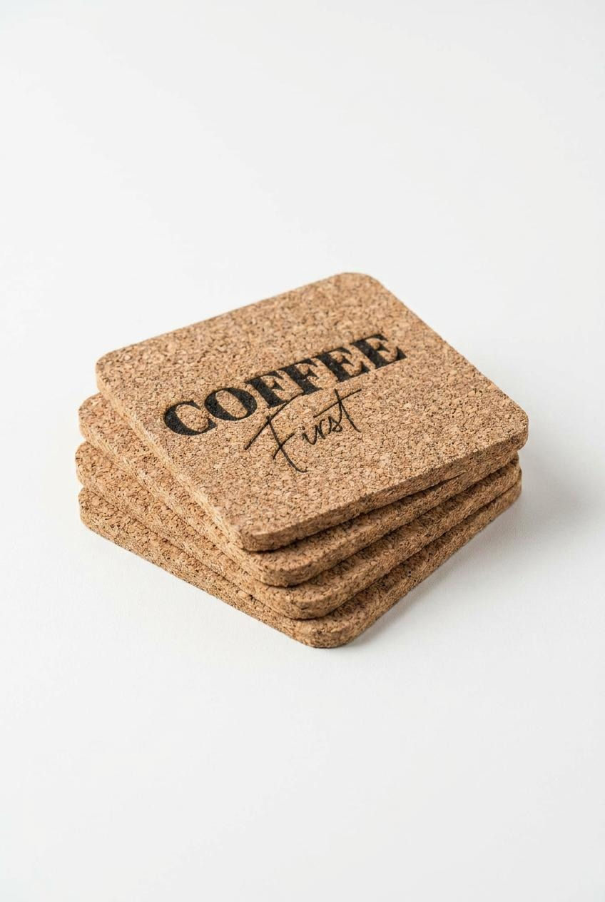 Thumbnail: Coffee First Engraved Cork Coasters