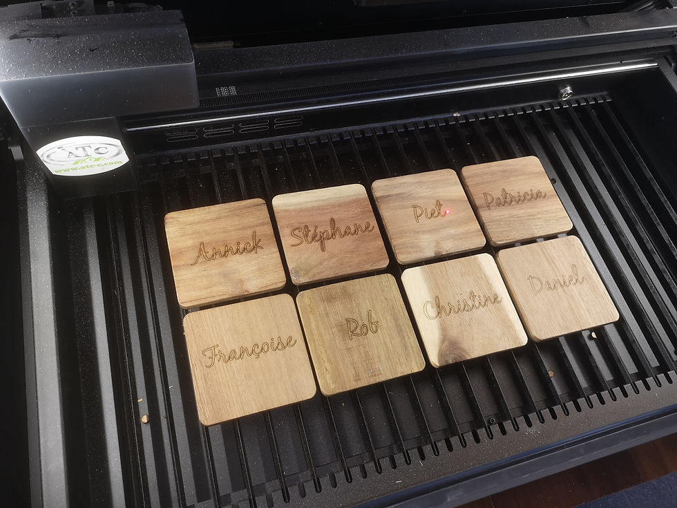 Thumbnail: Square Engraved Wooden Coasters