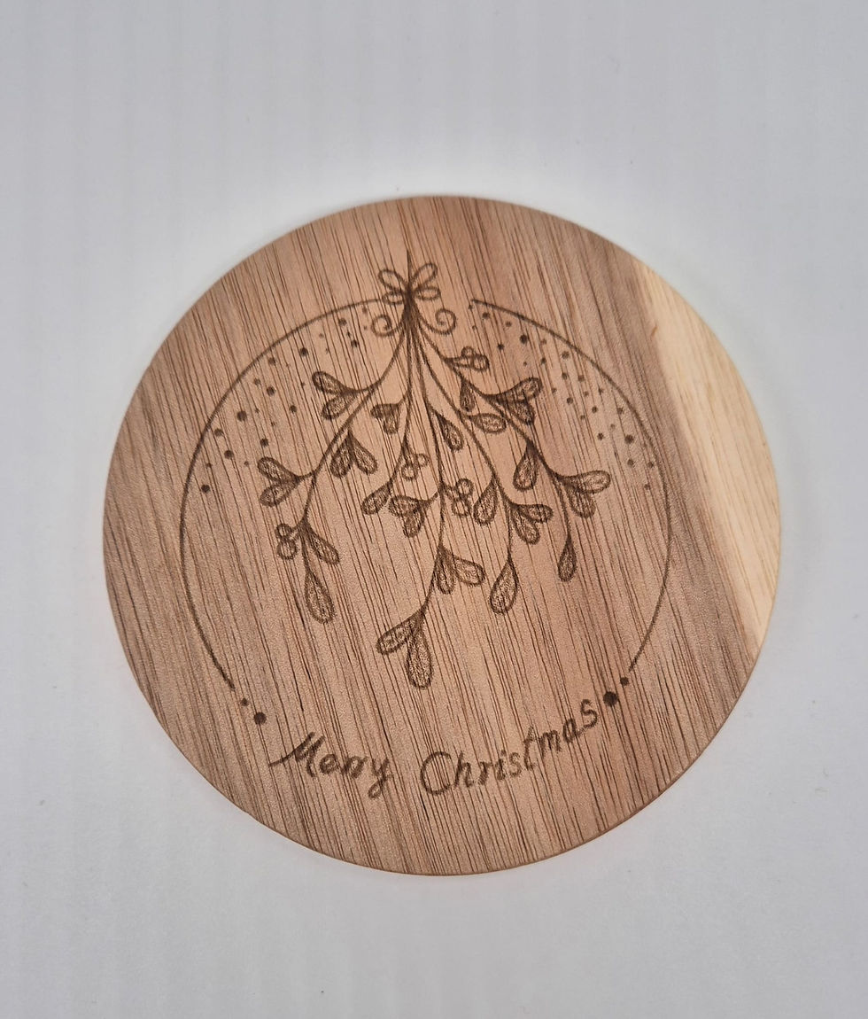 Miniature : Christmas Coasters for Drinks – Set of 4 (Round)