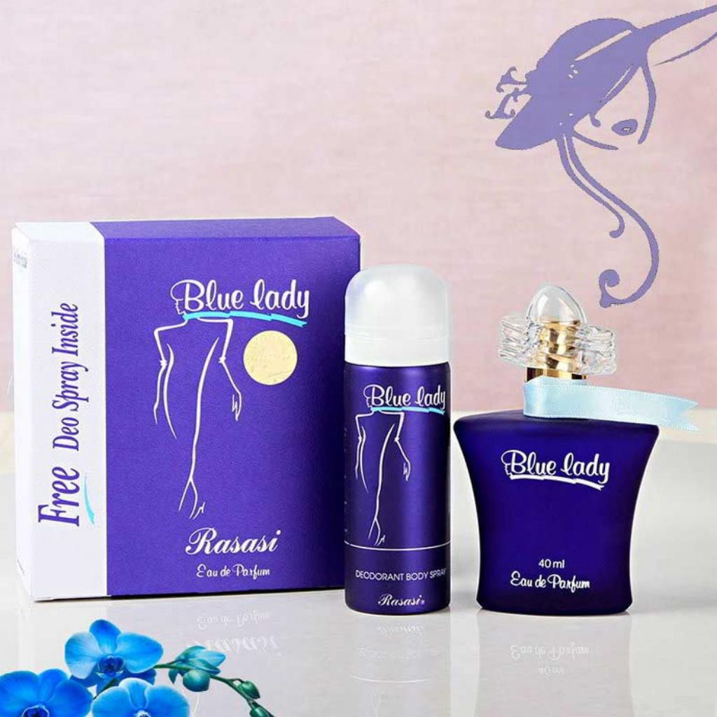 BLUE LADY Eau De Parfum 40ml With Free Body Spray For Women by RASASI