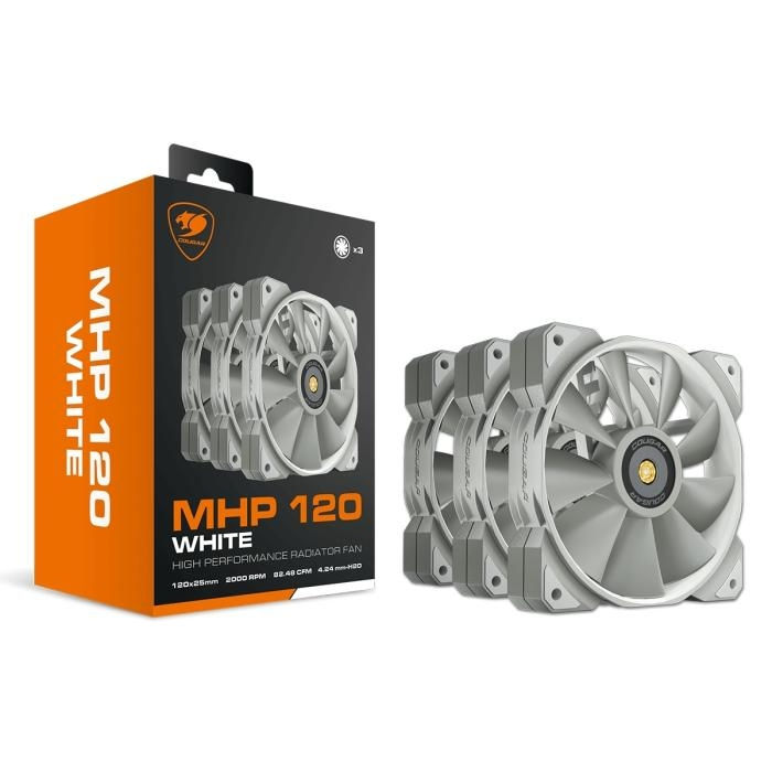COUGAR - VENTILADOR GAMER MHP 120 WHITE COMBO X3