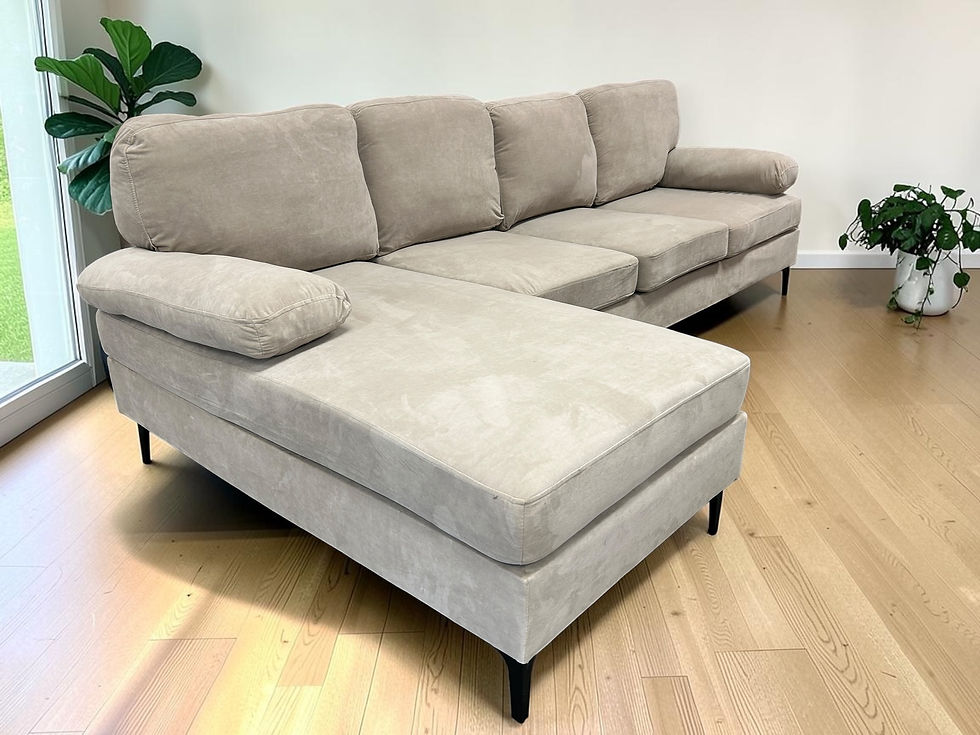 Thumbnail: 2Pc Beige Sectional Couch (RE 1138)