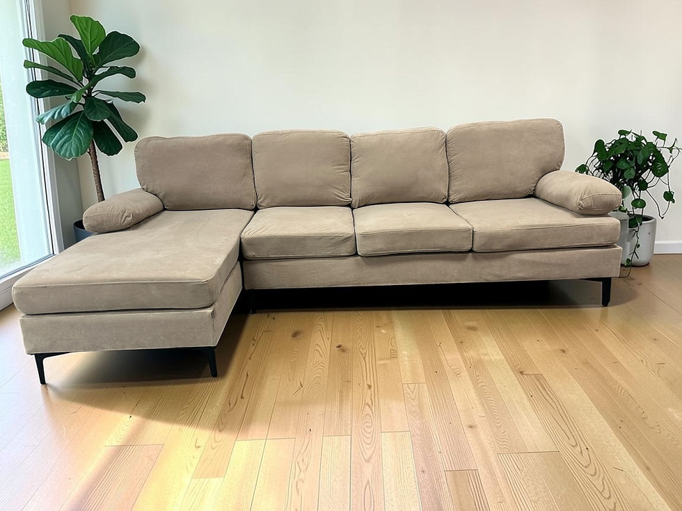 Thumbnail: 2Pc Beige Sectional Couch (RE 1138)