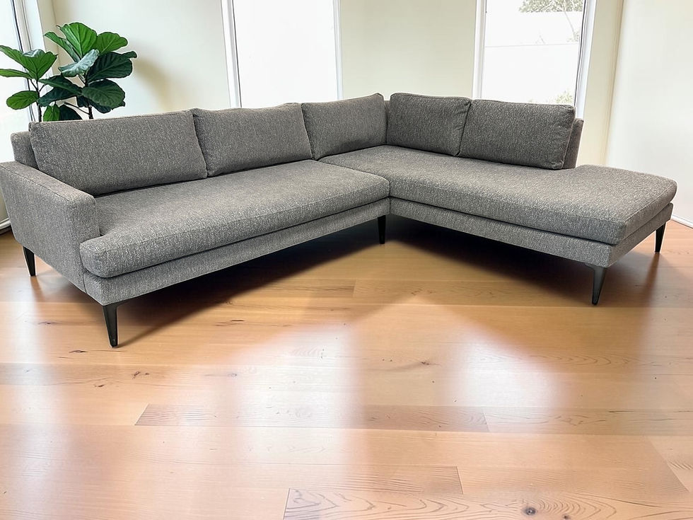 Thumbnail: West Elm Andes 2Pc Dark Gray Sectional Couch (RE 1154)