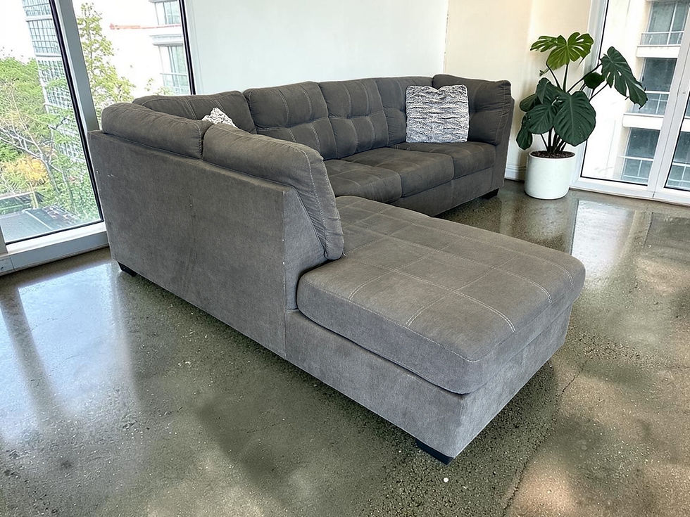Thumbnail: Ashley 2Pc Gray Sectional Couch (RE 1119)