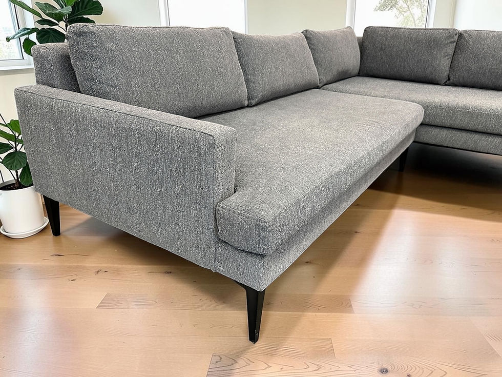 Thumbnail: West Elm Andes 2Pc Dark Gray Sectional Couch (RE 1154)