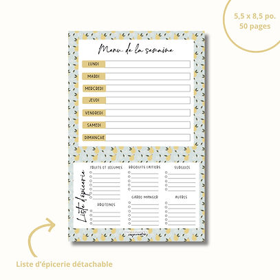 Bloc-note - menu/épicerie (Poire)