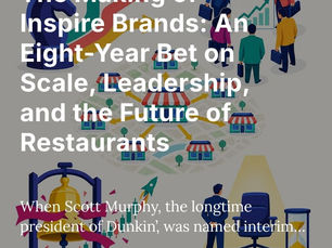 Colorful illustration of five business concepts: a chess knight with branching arrows, investors studying a rising chart, franchise storefronts spreading across a map, a ceremonial bell with a rocketing stock arrow, and a spotlit empty executive chair with an hourglass.
